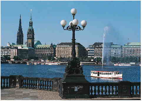 Hamburg and the Elbe river